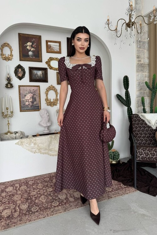 Zean Fiyonk Detaylı Elbise