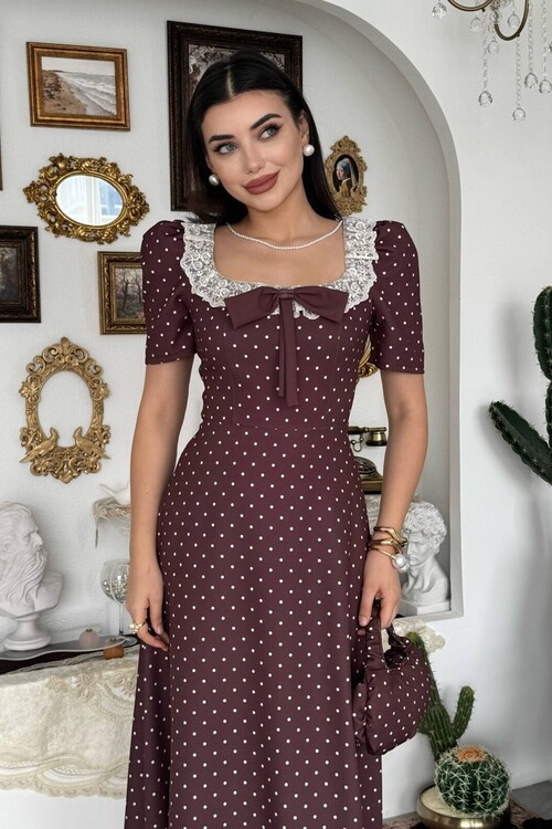 Zean Fiyonk Detaylı Elbise