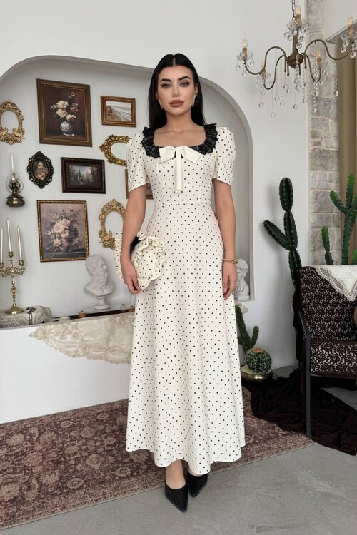 Zean Fiyonk Detaylı Elbise