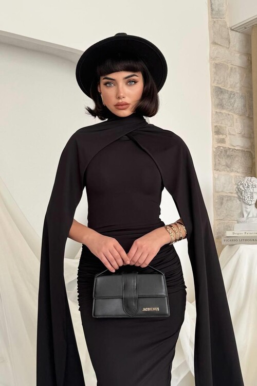 Zeyna Pelerinli Elbise