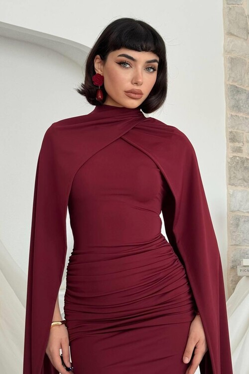 Zeyna Pelerinli Elbise