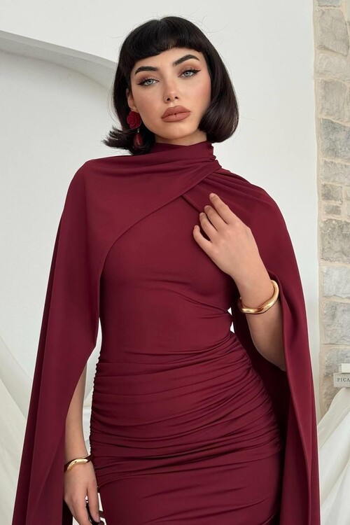 Zeyna Pelerinli Elbise