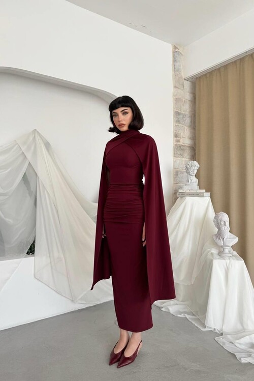 Zeyna Pelerinli Elbise