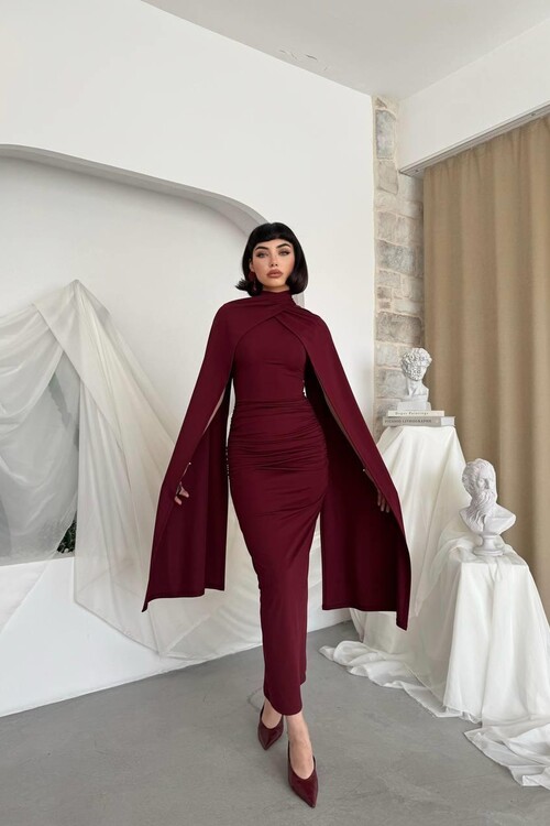 Zeyna Pelerinli Elbise