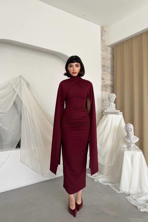 Zeyna Pelerinli Elbise