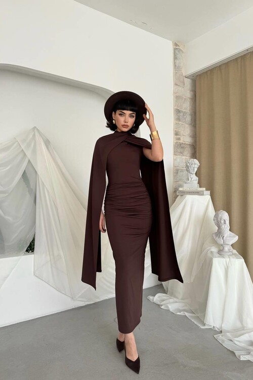 Zeyna Pelerinli Elbise