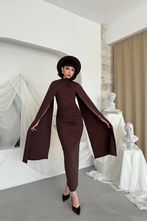 Zeyna Pelerinli Elbise