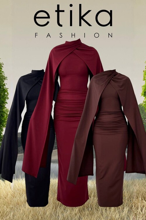 Zeyna Pelerinli Elbise