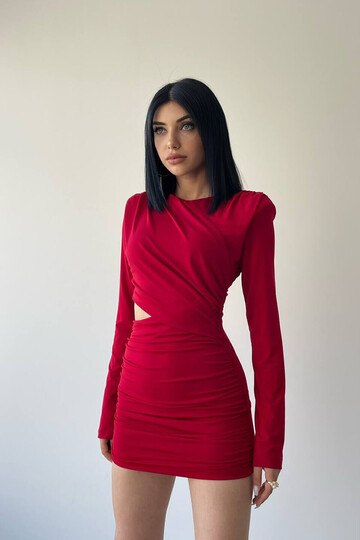 Beli Pencere Detaylı Elbise