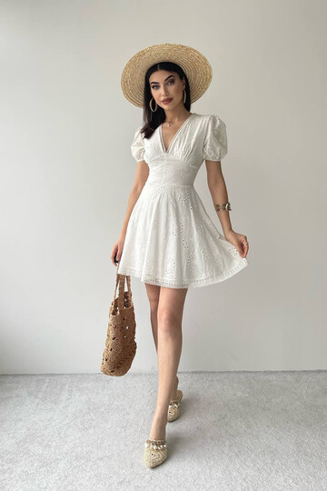 Layla White Guipure Dress