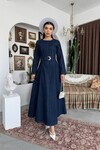 Junsa Belt-Detail Denim Dress