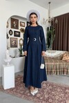 Junsa Belt-Detail Denim Dress