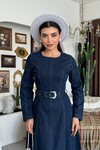 Junsa Belt-Detail Denim Dress
