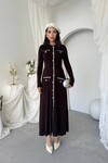 Orla Düğme Detaylı Elbise