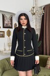 Ponuy Gold Şerit Detaylı Elbise