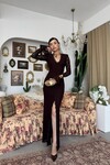 Ruyon Yırtmaç Detaylı Elbise