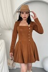 Veras Broş Detaylı Elbise