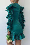 Dress with Ruffle Detail on Sleeves