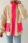 Plush Jacket with Neon Detail