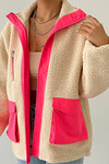 Plush Jacket with Neon Detail
