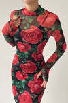 Floral Rose Pattern Dress