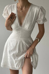 Layla Beyaz Güpürlü Elbise