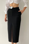 Pencil Skirt with Waist Stripe Detail