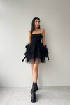Pena Black Strapless Mini Dress