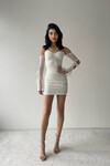Adrian Mini Dress with Tulle Tie Sleeves