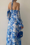 Brice Blue Breast Window Detailed Dress