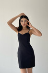 Eve Black Strappy Classic Mini Dress