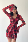 Rayne Mini Tulle Rose Pattern Dress