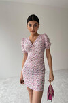 Floral pattern dress with balloon sleeves