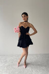 Strapless dress with flounce