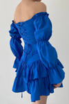 Patricia Eteği Fırfırlı Mini Elbise