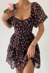 Wedney Black Floral Mini Dress