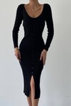 Lenora Slit Knitwear Dress