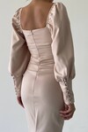 Sandra Button Detail Midi Dress