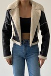 Furry Short Leather Jacket