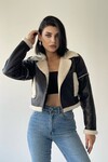 Furry Short Leather Jacket