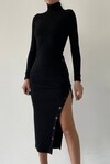 Milly Button Detail Slit Dress