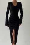 Cara Midi Dress with Rose Detail on the Front