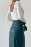 Tinted Slit Leather Skirt