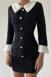 Sequin Button Detailed Mini Dress