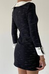 Sequin Düğme Detaylı Mini Elbise