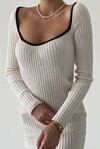 Allure Collar Detail Knitwear Dress