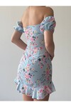 Floral Patterned Mini Flounce Dress