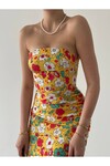 Strapless Floral Patterned Dress