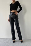 Flow Black Leather Trousers