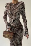 Celmia leopar mıdı elbise